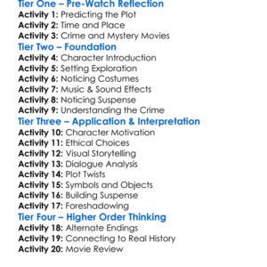 No Sudden Move 2021 Worksheet Activity Booklet