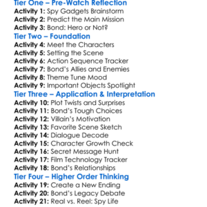 No Time To Die 2021 Worksheet Activity Booklet