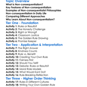 Non-Consequentialism Worksheet Activity Booklet