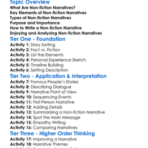 Non-Fiction Narratives Worksheet Activity Booklet