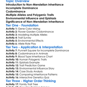 Non-Mendelian Inheritance Worksheet Activity Booklet