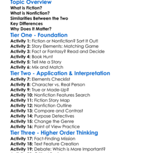 Nonfiction Vs Fiction Worksheet Activity Booklet