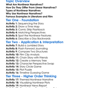 Nonlinear Narratives Worksheet Activity Booklet