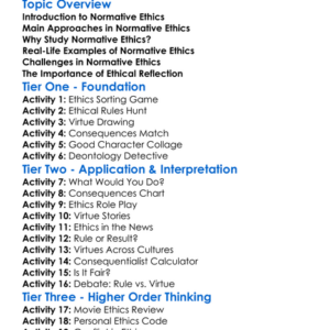 Normative Ethics Worksheet Activity Booklet