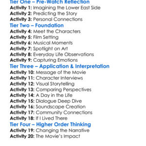 Notes From The Lower East Side 2012 Worksheet Activity Booklet