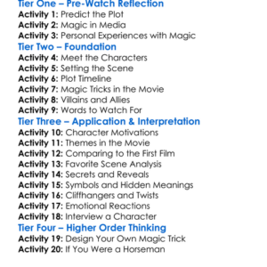Now You See Me 2 2016 Worksheet Activity Booklet