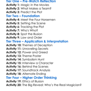 Now You See Me 2013 Worksheet Activity Booklet
