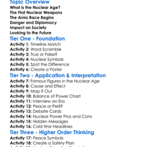 Nuclear Age And The Arms Race Worksheet Activity Booklet