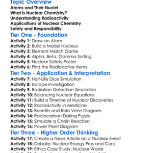 Nuclear Chemistry And Radioactivity Worksheet Activity Booklet