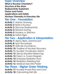 Nuclear Chemistry Basics Worksheet Activity Booklet