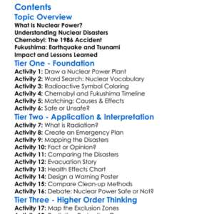 Nuclear Disasters Chernobyl And Fukushima Worksheet Activity Booklet