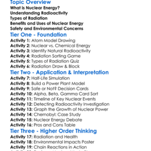 Nuclear Energy And Radioactivity Worksheet Activity Booklet