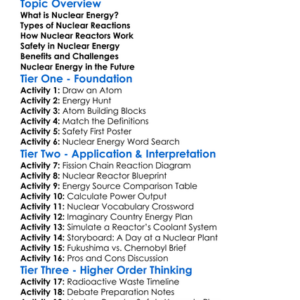 Nuclear Energy And Reactors Worksheet Activity Booklet