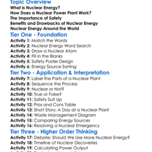 Nuclear Energy Worksheet Activity Booklet