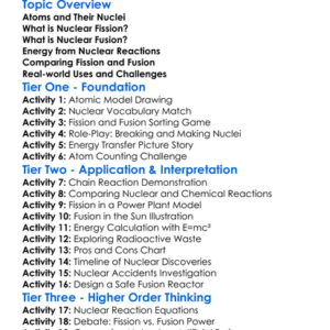 Nuclear Fission And Fusion Worksheet Activity Booklet