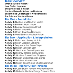 Nuclear Fission Worksheet Activity Booklet
