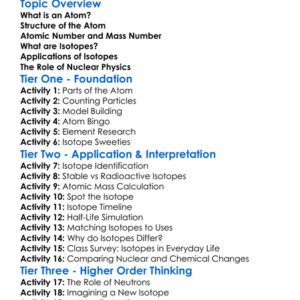 Nuclear Physics Atoms And Isotopes Worksheet Activity Booklet