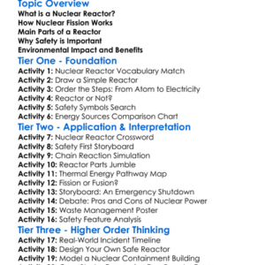 Nuclear Reactors And Their Safety Worksheet Activity Booklet