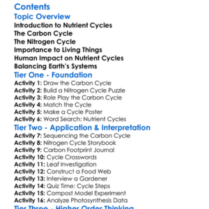 Nutrient Cycles Carbon And Nitrogen Worksheet Activity Booklet