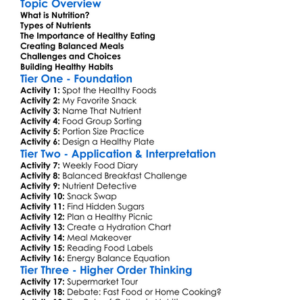 Nutrition And Healthy Eating Habits Worksheet Activity Booklet