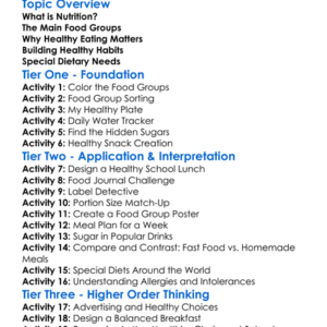 Nutrition And Healthy Eating Worksheet Activity Booklet