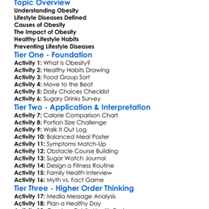 Obesity And Lifestyle Diseases Worksheet Activity Booklet