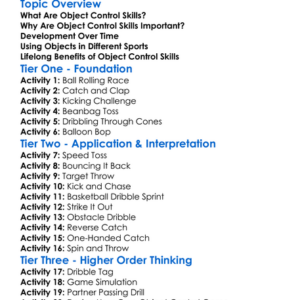 Object Control Skills Worksheet Activity Booklet