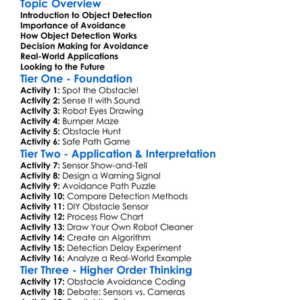 Object Detection And Avoidance Worksheet Activity Booklet