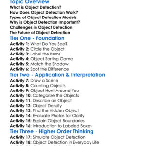 Object Detection Worksheet Activity Booklet
