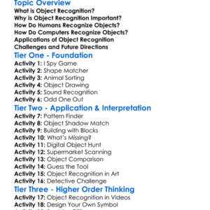 Object Recognition Worksheet Activity Booklet