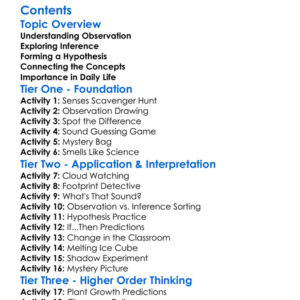 Observation Inference And Hypothesis Worksheet Activity Booklet