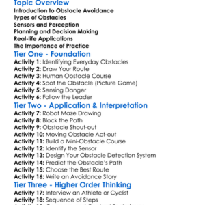 Obstacle Avoidance Techniques Worksheet Activity Booklet