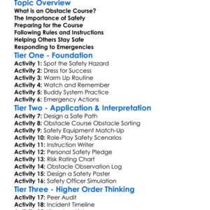 Obstacle Course Safety Worksheet Activity Booklet