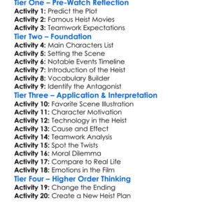 Oceans Thirteen 2007 Worksheet Activity Booklet