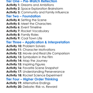 October Sky Worksheet Activity Booklet