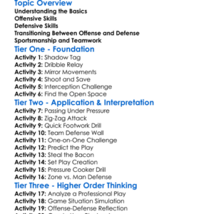 Offense And Defense Skills Worksheet Activity Booklet