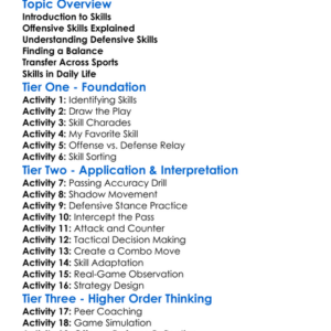 Offensive And Defensive Skills Worksheet Activity Booklet