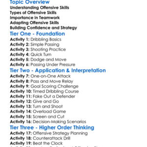 Offensive Skills Worksheet Activity Booklet