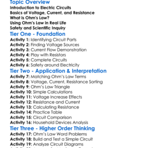 Ohms Law Worksheet Activity Booklet
