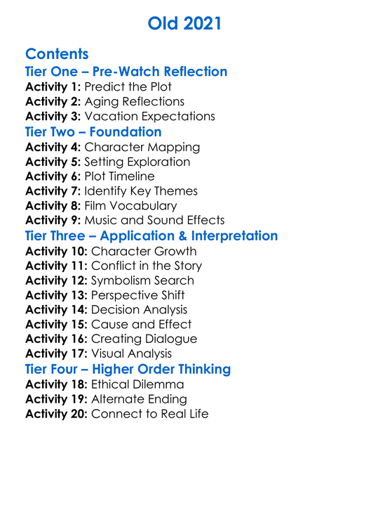 Old 2021 Worksheet Activity Booklet