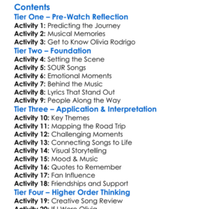 Olivia Rodrigo Driving Home 2 U A Sour Film 2022 Worksheet Activity Booklet