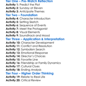 On A Sunday At Eleven 2024 Worksheet Activity Booklet