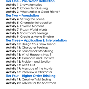 Once Upon A Snowman 2020 Worksheet Activity Booklet