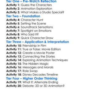 Once Upon A Studio 2023 Worksheet Activity Booklet