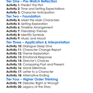 Once Upon A Time In America 1984 Worksheet Activity Booklet