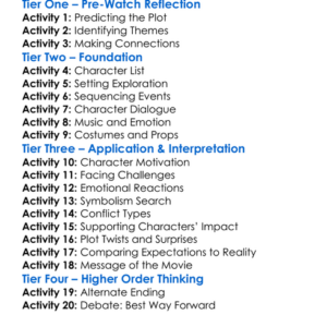 One Battle After Another 2025 Worksheet Activity Booklet