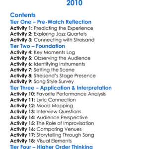 One Night Only Worksheet Activity Booklet