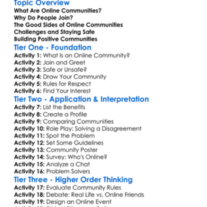 Online Communities Worksheet Activity Booklet