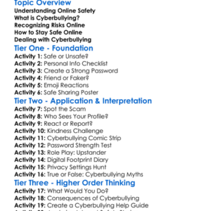 Online Safety And Cyberbullying Worksheet Activity Booklet