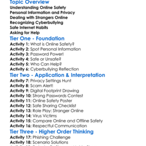 Online Safety Worksheet Activity Booklet